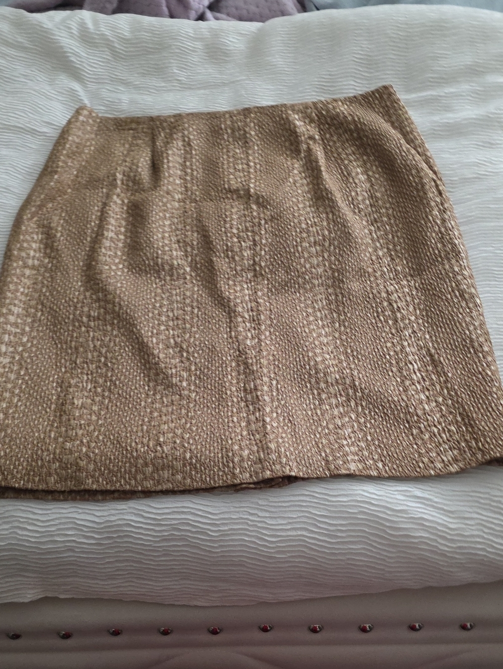 Dana Buchman Metallic Gold-Textured Mini Skirt